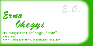 erno ohegyi business card